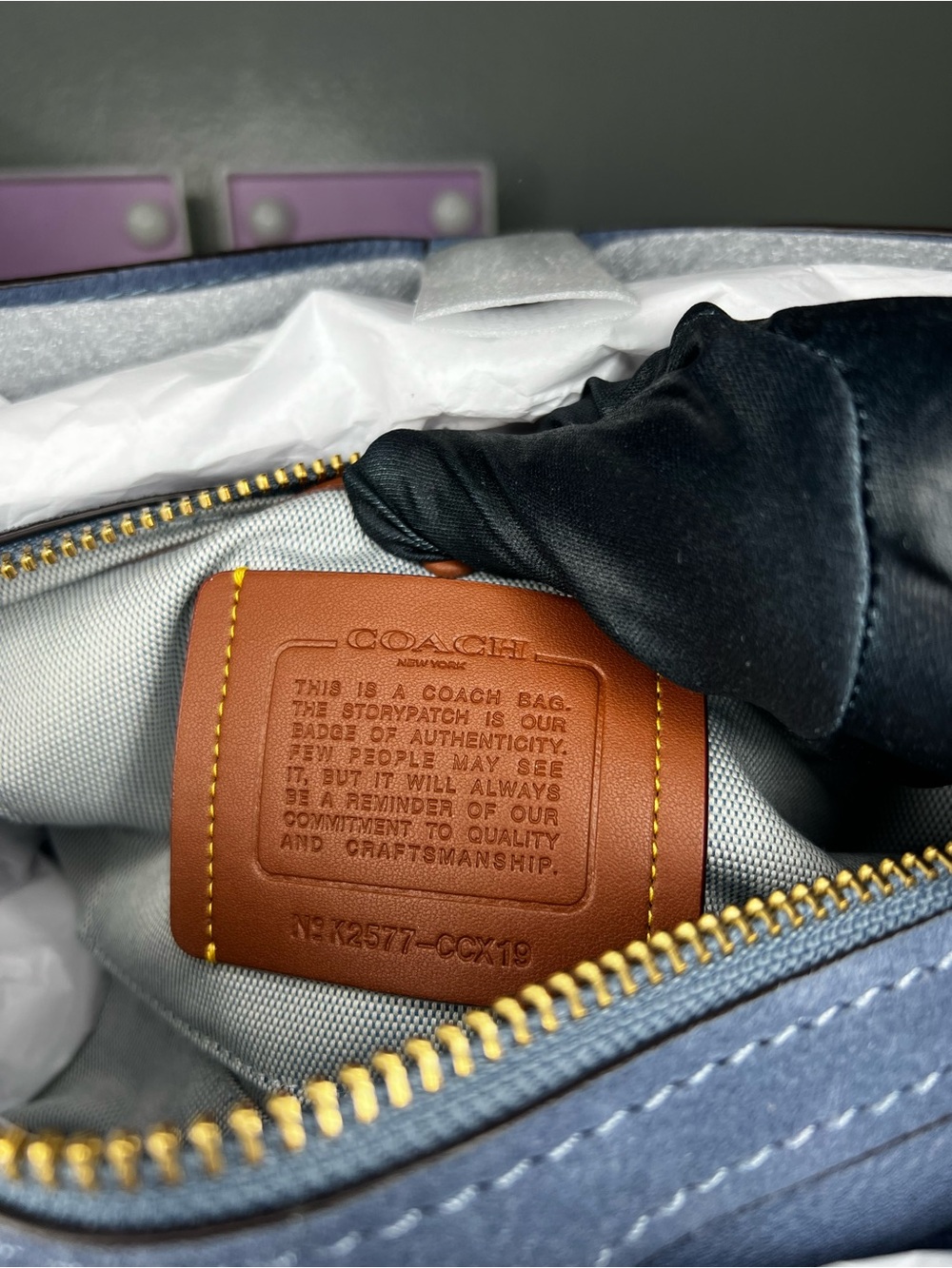 Coach Rogue Bag 34 - Brass Light Denim - Picture 13 of 17